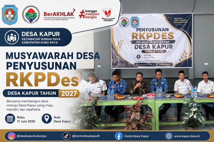 Musyawarah Desa Penyusunan RKPDes Desa Kapur Tahun 2027 Digelar di Aula Desa Kapur