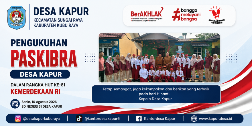 Pengukuhan Paskibra Desa Kapur Jelang HUT ke-81 RI