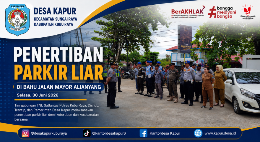 Tim Gabungan Tertibkan Parkir Liar di Bahu Jalan Mayor Alianyang