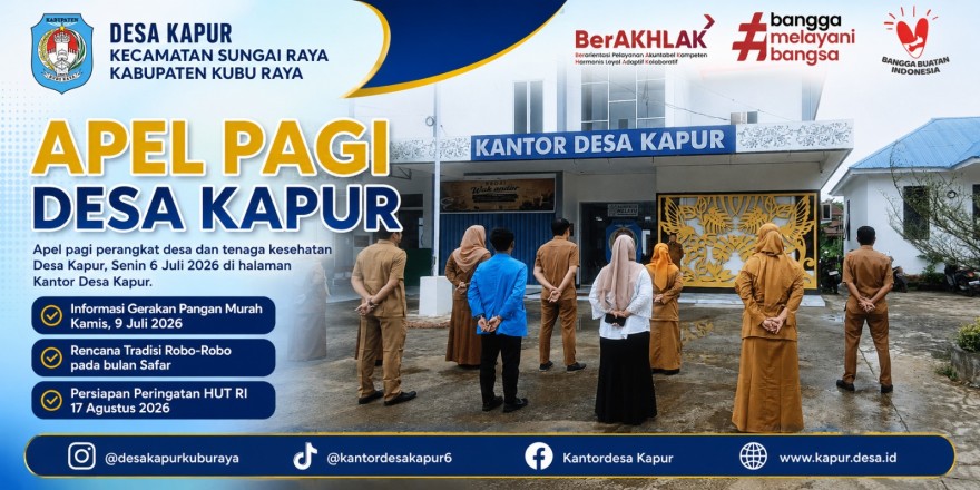 Apel Pagi Pemerintah Desa Kapur Bahas Gerakan Pangan Murah, Tradisi Robo-Robo, dan Persiapan HUT Kemerdekaan RI